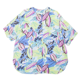 Womens Printed Blouse Blue Viscose Crazy Pattern XL