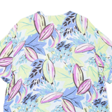 Womens Printed Blouse Blue Viscose Crazy Pattern XL