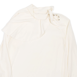 Womens Blouse Beige High Neck Long Sleeve S