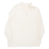 Womens Blouse Beige High Neck Long Sleeve S