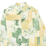 Womens Printed Shirt Green Collared Long Sleeve Crazy Pattern M