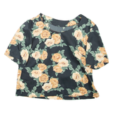 Womens Printed Top Black Floral L