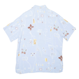 Womens Printed Shirt Blue Collared Floral L
