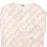 World Map Womens Printed Top Pink Crazy Pattern M