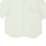 Womens Cropped Shirt Green Collared L
