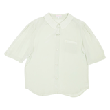 Womens Cropped Shirt Green Collared L