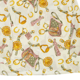 Womens Printed Shirt Green Collared Long Sleeve Crazy Pattern L