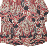 CREATION Womens Printed Blouse Maroon Collared 3/4 Sleeve Crazy Pattern UK 20