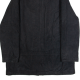 PIATTELLI Mens Trench Coat Black Faux Suede L