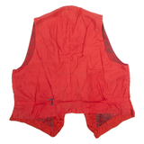 SOHO Womens Blazer Waistcoat Red 90s Floral L