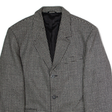 LIBERTY SPORTSWEAR Mens Blazer Jacket Grey Knit Wool 90s Houndstooth XL