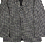 LIBERTY SPORTSWEAR Mens Blazer Jacket Grey Knit Wool 90s Houndstooth XL