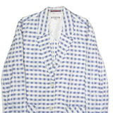 TOMMY HILFIGER Womens Blazer Jacket Blue Viscose Check UK 8