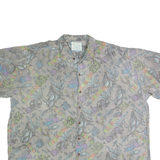 Mens Shirt Grey 90s Crazy Pattern XL