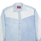 FURYO Mens Denim Shirt Blue 90s Long Sleeve L