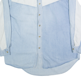 FURYO Mens Denim Shirt Blue 90s Long Sleeve L