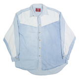 FURYO Mens Denim Shirt Blue 90s Long Sleeve L