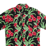 WOOF REPUBLIC Slim Fit Mens Hawaiian Shirt Black Floral L