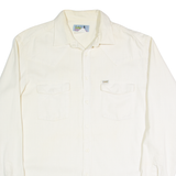 LOIS Mens Plain Shirt Cream 90s Long Sleeve L