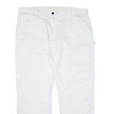 DICKIES Carpenter Workwear Mens Trousers White Regular Straight W40 L30