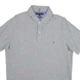 TOMMY HILFIGER Slim Fit Mens Polo Shirt Grey XL