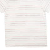 TOMMY HILFIGER Mens Polo Shirt White Striped L