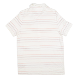 TOMMY HILFIGER Mens Polo Shirt White Striped L