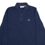 LACOSTE Classic Fit Mens Polo Shirt Blue Long Sleeve S