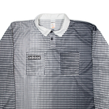 ADIDAS Mens Polo Shirt White Gingham Long Sleeve XL