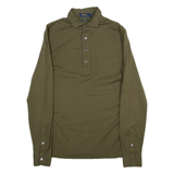 POLO RALPH LAUREN Slim Fit Pima Stretch Mesh Mens Polo Shirt Green Long Sleeve S