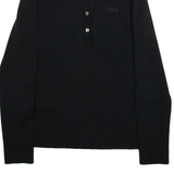 LACOSTE Slim Fit Womens Polo Shirt Black Long Sleeve XS