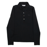 LACOSTE Slim Fit Womens Polo Shirt Black Long Sleeve XS