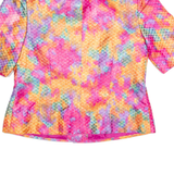 MODE KOLLER BASEL Short Sleeve Scale Design Womens Blazer Jacket Pink 90s Crazy Pattern M