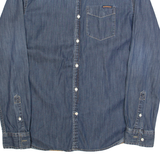 SUPERDRY Mens Denim Shirt Blue Long Sleeve M