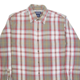 LANDS END Mens Shirt Red Plaid Long Sleeve M