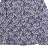 TOMMY HILFIGER 1/2 Zip Up Womens Shirt Purple Floral Long Sleeve M