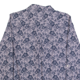 TOMMY HILFIGER 1/2 Zip Up Womens Shirt Purple Floral Long Sleeve M