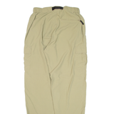 FACE2ERO Belted Womens Trousers Beige Loose Tapered Nylon W28 L32