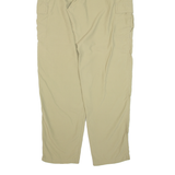 FACE2ERO Belted Womens Trousers Beige Loose Tapered Nylon W28 L32