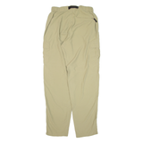 FACE2ERO Belted Womens Trousers Beige Loose Tapered Nylon W28 L32