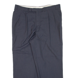 CERRUTI Pleated Mens Trousers Blue Relaxed Straight W35 L26