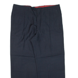 CLAUDE BONUCCI Pleated Mens Trousers Blue Loose Straight W36 L27