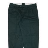 CLASSIC MAN Pleated Mens Trousers Green Relaxed Tapered W37 L30