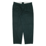 CLASSIC MAN Pleated Mens Trousers Green Relaxed Tapered W37 L30