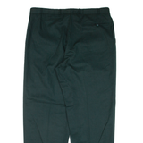 CLASSIC MAN Pleated Mens Trousers Green Relaxed Tapered W37 L30