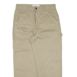 BERSHKA Carpenter Mens Trousers Green Relaxed Straight W35 L30