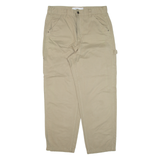 BERSHKA Carpenter Mens Trousers Green Relaxed Straight W35 L30