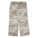 AUTHENTIC STYLE Cargo Camo Womens Trousers Green Regular Wide-Leg W37 L30