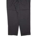 YVES SAINT LAURENT Pleated Pinstripe Mens Knit Trousers Black Tapered Wool W40 L30