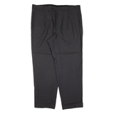 YVES SAINT LAURENT Pleated Pinstripe Mens Knit Trousers Black Tapered Wool W40 L30